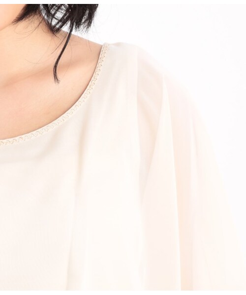 ROPE' PICNIC(ロペピクニック)の「シフォンコンビバタフライブラウス(トップス・キナリ/ベージュ/ネイビー/ピンク・38)」の9枚目の写真