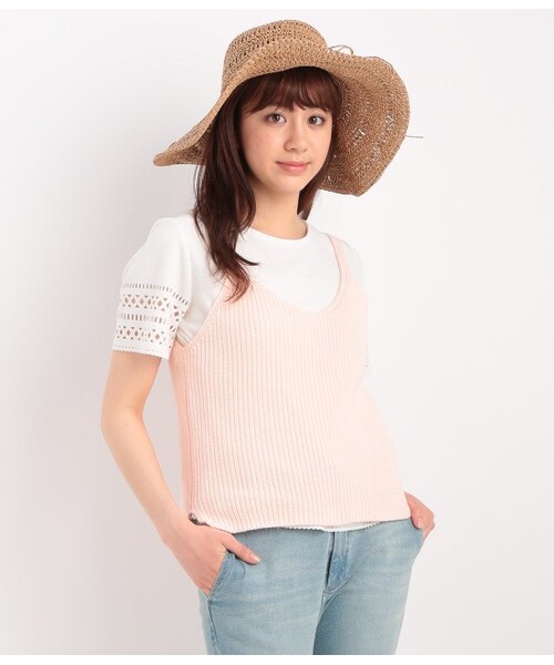 ROPE' PICNIC（ロペピクニック）の「畦編ハートネックビスチェ（トップス・ブラック/グレー/ホワイト/ピンク・38）」の5枚目の写真