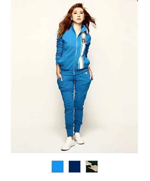 Moery Sport（モエリースポーツ）の「モエリースポーツ イタリアラインセットアップ レディース（セットアップ・レディース・ブルー/ブラック/カモフラ・XS/S/M/L）」の3枚目の写真