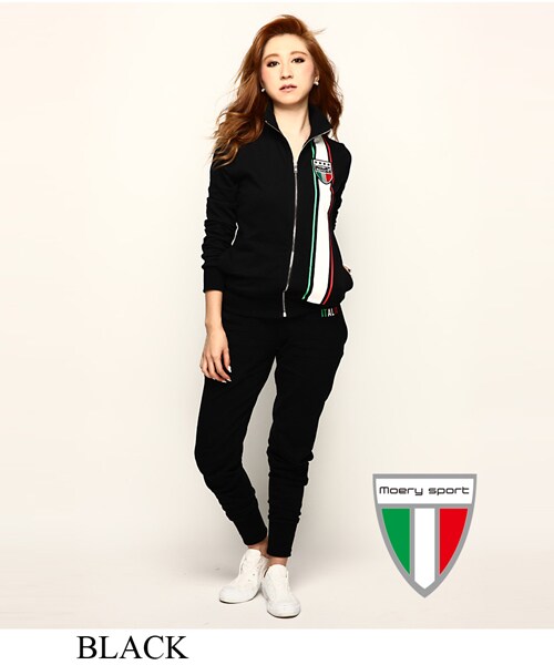 Moery Sport（モエリースポーツ）の「モエリースポーツ イタリアラインセットアップ レディース（セットアップ・レディース・ブルー/ブラック/カモフラ・XS/S/M/L）」の4枚目の写真