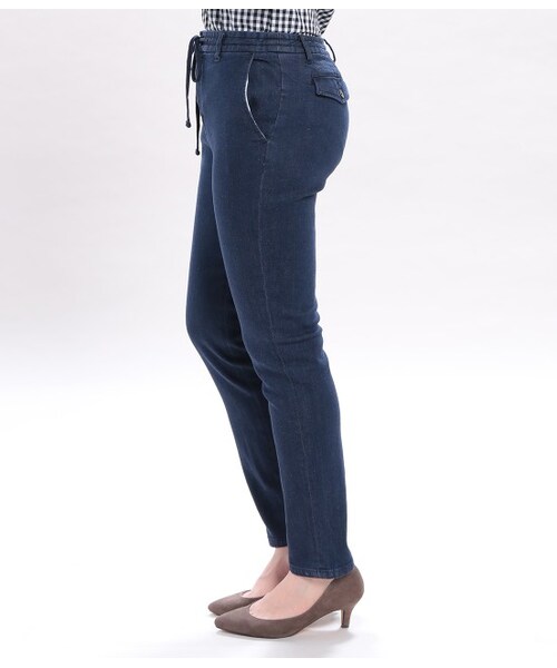 ROPE' PICNIC（ロペピクニック）の「デニムジョグパンツ（パンツ・ホワイト/ネイビー/サックス・38）」の5枚目の写真