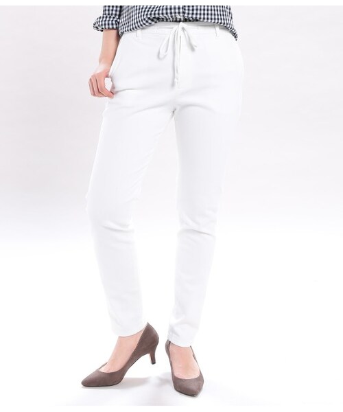 ROPE' PICNIC（ロペピクニック）の「デニムジョグパンツ（パンツ・ホワイト/ネイビー/サックス・38）」の2枚目の写真