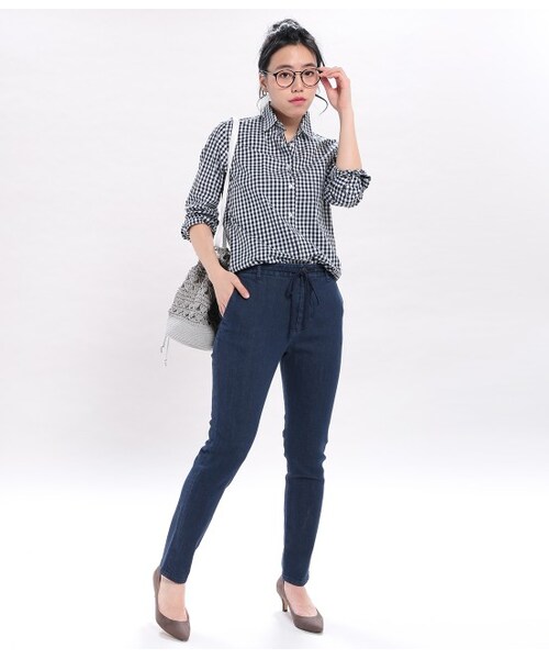 ROPE' PICNIC（ロペピクニック）の「デニムジョグパンツ（パンツ・ホワイト/ネイビー/サックス・38）」の10枚目の写真