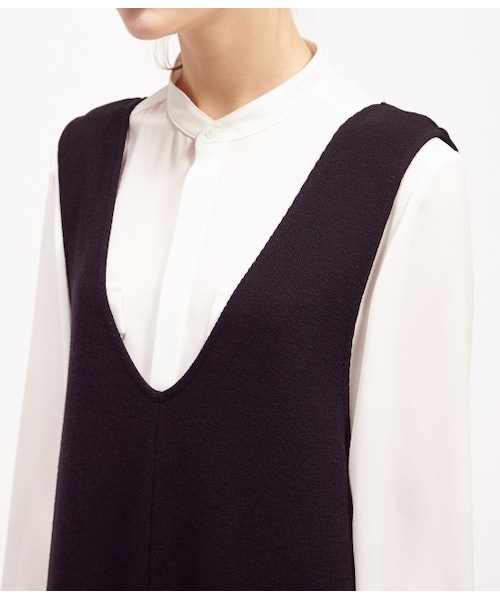 ROPE' PICNIC（ロペピクニック）の「Vネックルーズシルエットワンピパンツ（ワンピース/ドレス・ブラック/グレー/キナリ/ダークブラウン/ネイビー・38）」の9枚目の写真