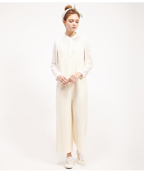 ROPE' PICNIC（ロペピクニック）の「Vネックルーズシルエットワンピパンツ（ワンピース/ドレス・ブラック/グレー/キナリ/ダークブラウン/ネイビー・38）」の4枚目の写真