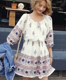 DHOLIC | ウエストバンディングエスニックワンピース(ワンピース)