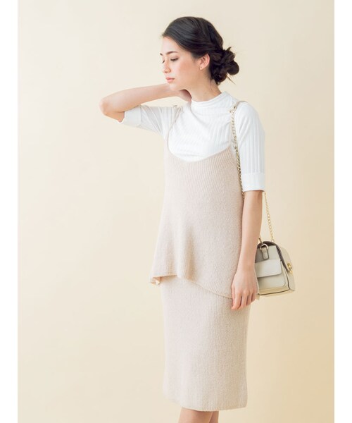 MERCURYDUO（マーキュリーデュオ）の「【DUO】 ブークレリブタイトスカート（スカート・レディース・ライトグレー/ベビーピンク/ネイビー・F）」の6枚目の写真