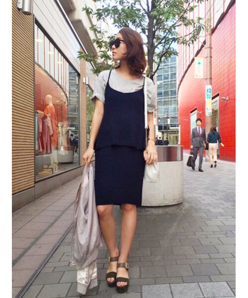 MERCURYDUO（マーキュリーデュオ）の「【DUO】 ブークレリブタイトスカート（スカート・レディース・ライトグレー/ベビーピンク/ネイビー・F）」の7枚目の写真