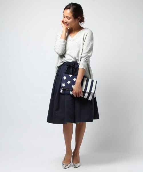 BAYFLOW（ベイフロー）の「リバーシブルギャザースカート（スカート・ブラック/ブルー/ネイビー・S/M）」の5枚目の写真
