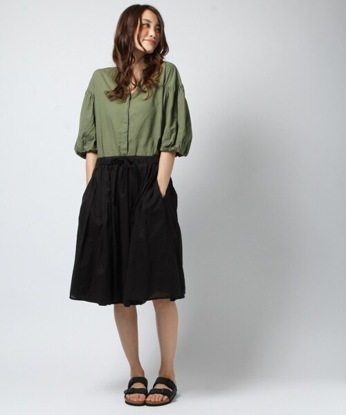 BAYFLOW（ベイフロー）の「リバーシブルギャザースカート（スカート・ブラック/ブルー/ネイビー・S/M）」の7枚目の写真