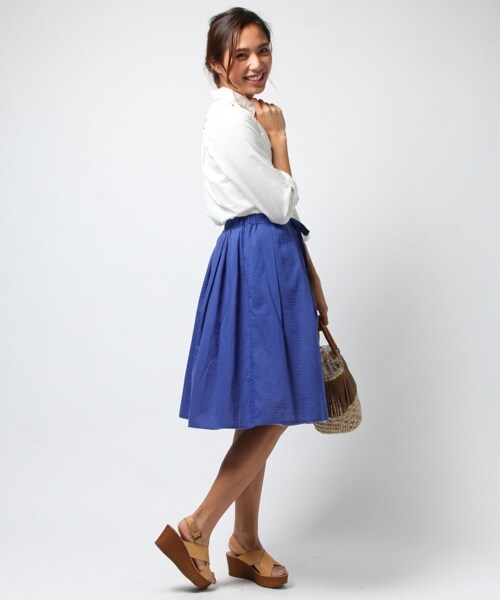 BAYFLOW（ベイフロー）の「リバーシブルギャザースカート（スカート・ブラック/ブルー/ネイビー・S/M）」の9枚目の写真
