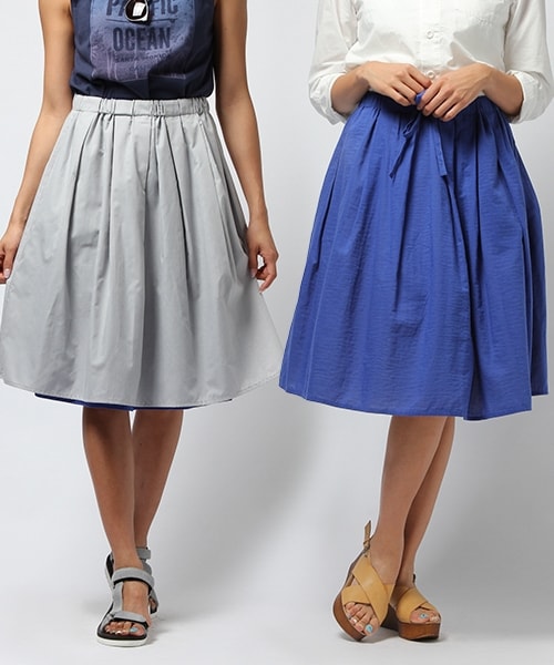 BAYFLOW（ベイフロー）の「リバーシブルギャザースカート（スカート・ブラック/ブルー/ネイビー・S/M）」の2枚目の写真