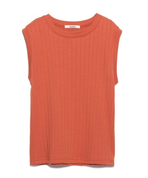 SNIDEL(スナイデル)の「カットリブタンクトップ(タンクトップ・レディース・OWHT/ORG/BLK・F)」の4枚目の写真