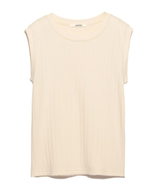 SNIDEL(スナイデル)の「カットリブタンクトップ(タンクトップ・レディース・OWHT/ORG/BLK・F)」の1枚目の写真