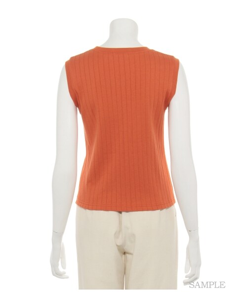 SNIDEL(スナイデル)の「カットリブタンクトップ(タンクトップ・レディース・OWHT/ORG/BLK・F)」の5枚目の写真