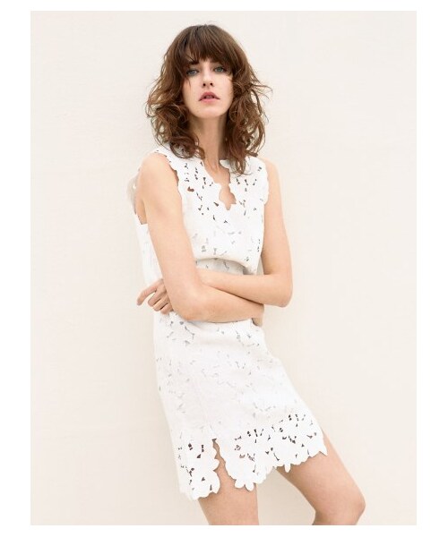 SNIDEL(スナイデル)の「カットワークフラワーワンピース(ニットワンピース・レディース・WHT/PNK/NVY・F)」の13枚目の写真