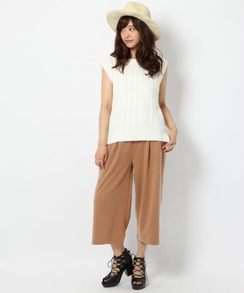 Heather（ヘザー）の「16SSカットガウチョパンツ2（パンツ・ホワイト/ブラウン/ネイビー・FREE）」の6枚目の写真