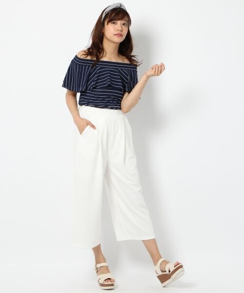 Heather（ヘザー）の「16SSカットガウチョパンツ2（パンツ・ホワイト/ブラウン/ネイビー・FREE）」の4枚目の写真