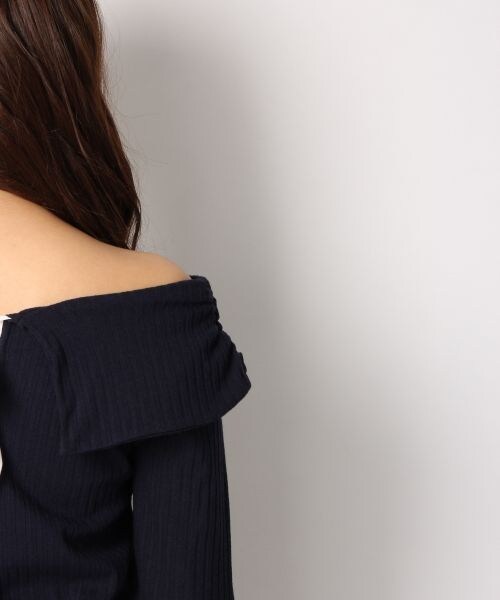 Heather（ヘザー）の「オフショルバックリボン半袖（トップス・オフホワイト/サックスブルー/ネイビー・FREE）」の10枚目の写真