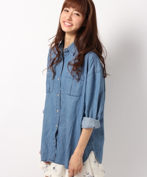 Heather（ヘザー）の「アソートBIGシャツ（トップス・オフホワイト/カーキ/ブルー・FREE）」の3枚目の写真