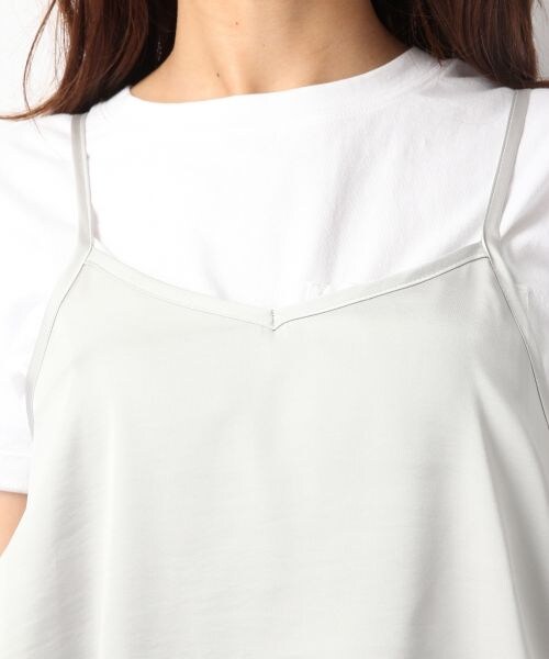 Heather（ヘザー）の「サテンティアードキャミ2（トップス・ピンクベージュ/ネイビー・FREE）」の8枚目の写真