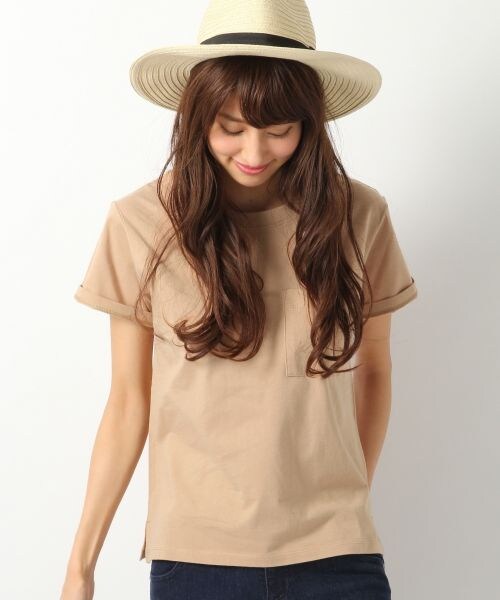 Heather（ヘザー）の「ムジポケＴEE（トップス・オフホワイト/ブラック/グレー/レッド/ブラウン/カーキ・オフホワイト 08:FREE(身長168cm・46kg) ブラック 09:FREE(身長164cm・46kg) グレー 12:FREE(身長168cm・46kg) レッド 35:FREE(身長164cm・46kg) ブラウン 52:FREE(身長168cm・46kg) カーキ 78:FREE(身長168cm・46kg)/・商品の画像はサンプル撮影となりますので、実際の商品とは仕様や加工、サイズ等が若干異なる場合がございます。予めご了承下さい。/FREE）」の4枚目の写真