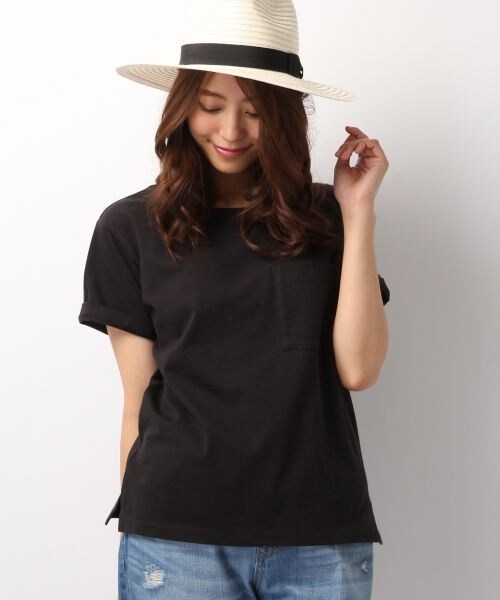 Heather（ヘザー）の「ムジポケＴEE（トップス・オフホワイト/ブラック/グレー/レッド/ブラウン/カーキ・オフホワイト 08:FREE(身長168cm・46kg) ブラック 09:FREE(身長164cm・46kg) グレー 12:FREE(身長168cm・46kg) レッド 35:FREE(身長164cm・46kg) ブラウン 52:FREE(身長168cm・46kg) カーキ 78:FREE(身長168cm・46kg)/・商品の画像はサンプル撮影となりますので、実際の商品とは仕様や加工、サイズ等が若干異なる場合がございます。予めご了承下さい。/FREE）」の2枚目の写真