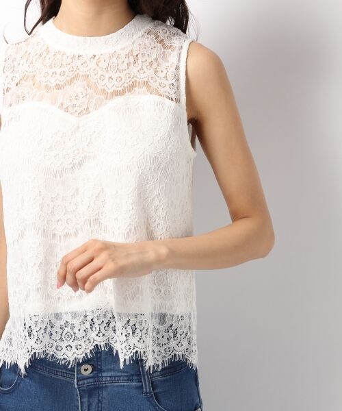 Heather（ヘザー）の「ビスチェレースノースリーブ（トップス・オフホワイト/ブラック・FREE）」の6枚目の写真