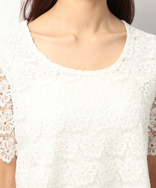 Heather（ヘザー）の「ソウレースT半袖（トップス・オフホワイト/ライトピンク/ネイビー・FREE）」の7枚目の写真