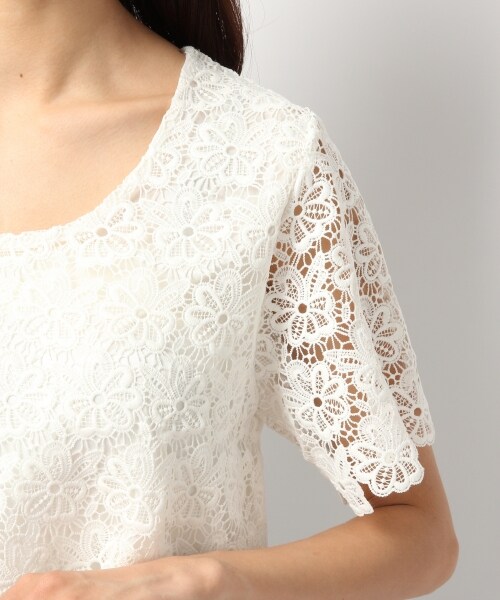 Heather（ヘザー）の「ソウレースT半袖（トップス・オフホワイト/ライトピンク/ネイビー・FREE）」の8枚目の写真