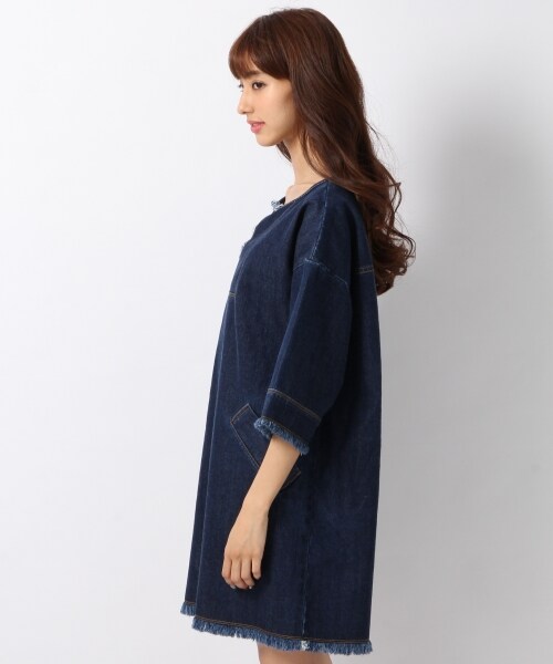 Heather（ヘザー）の「デニムフリンジワンピース（ワンピース/ドレス・ブルー/ネイビー・FREE）」の5枚目の写真