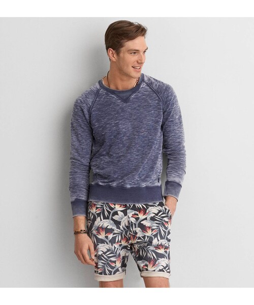 American Eagle(アメリカンイーグル)の「AEOバーンアウトスウェットシャツ(スウェット・メンズ・ミディアムヘザーグレー/インディゴ・XS/S/M/L/XL/XXL/XXXL)」の1枚目の写真