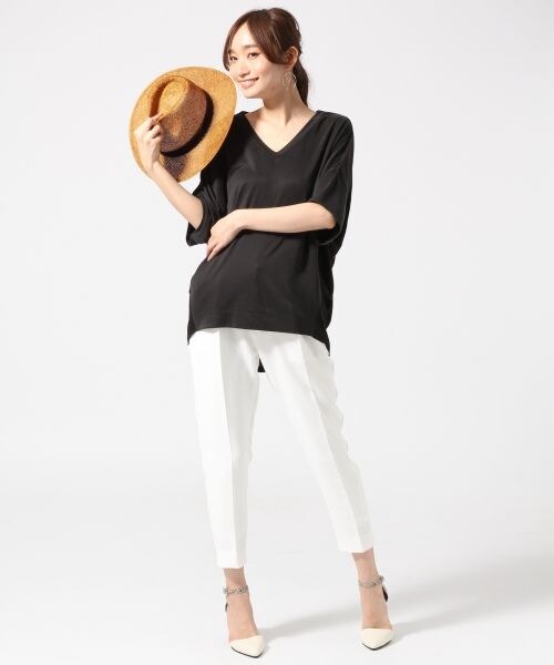 JEANASIS（ジーナシス）の「ストレッチスリムトラウザー（パンツ・ホワイト()/ブラック()/ブラック系その他()/ネイビー系その他()・FREE）」の13枚目の写真