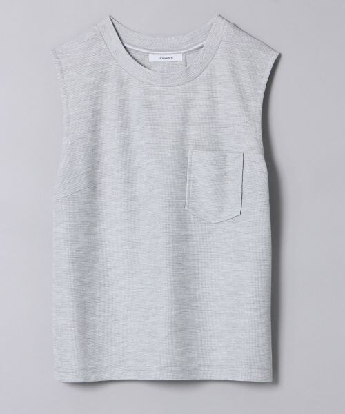 JEANASIS（ジーナシス）の「Wフェイスポケノースリーブ（トップス・オフホワイト()/ブラック()/杢グレー()/ベージュ()・FREE）」の3枚目の写真