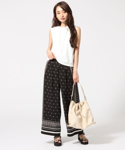 JEANASIS（ジーナシス）の「Wフェイスポケノースリーブ（トップス・オフホワイト()/ブラック()/杢グレー()/ベージュ()・FREE）」の5枚目の写真