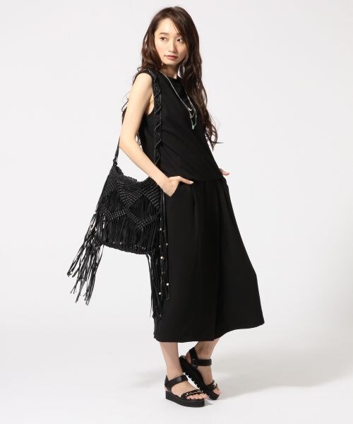 JEANASIS（ジーナシス）の「Wフェイスポケノースリーブ（トップス・オフホワイト()/ブラック()/杢グレー()/ベージュ()・FREE）」の6枚目の写真