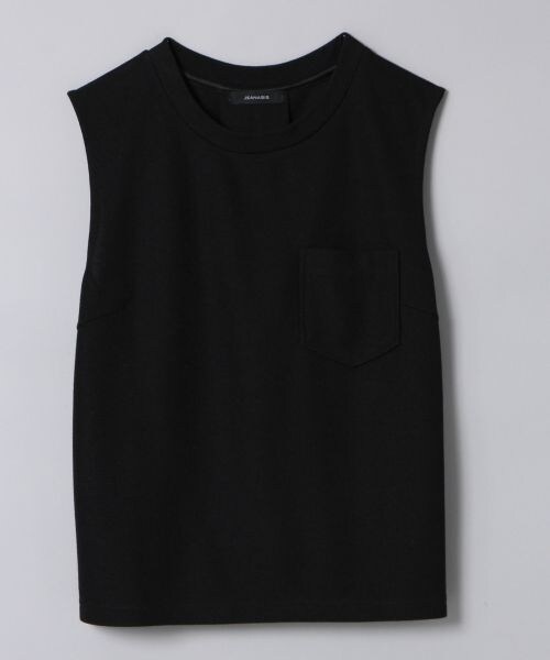JEANASIS（ジーナシス）の「Wフェイスポケノースリーブ（トップス・オフホワイト()/ブラック()/杢グレー()/ベージュ()・FREE）」の2枚目の写真