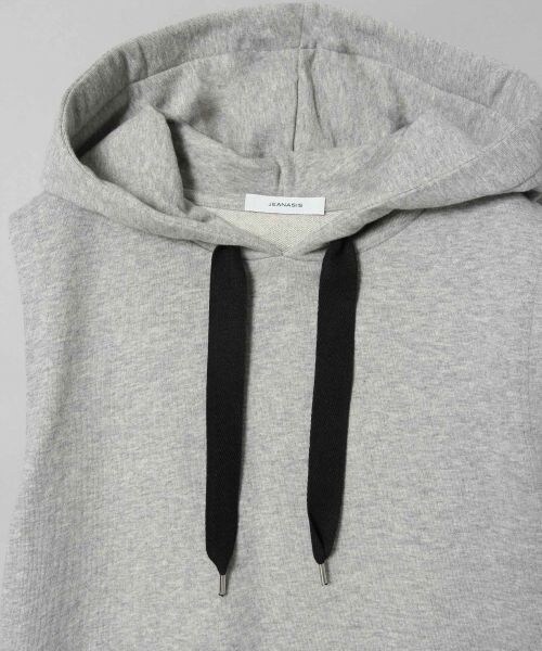 JEANASIS（ジーナシス）の「フードスリットノースリーブ（トップス・ホワイト()/グレー()・FREE）」の4枚目の写真