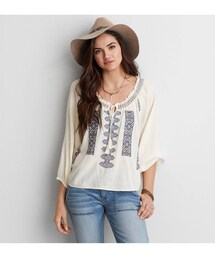 American Eagle | AEOエンブロイダリーペザントトップ(シャツ/ブラウス)