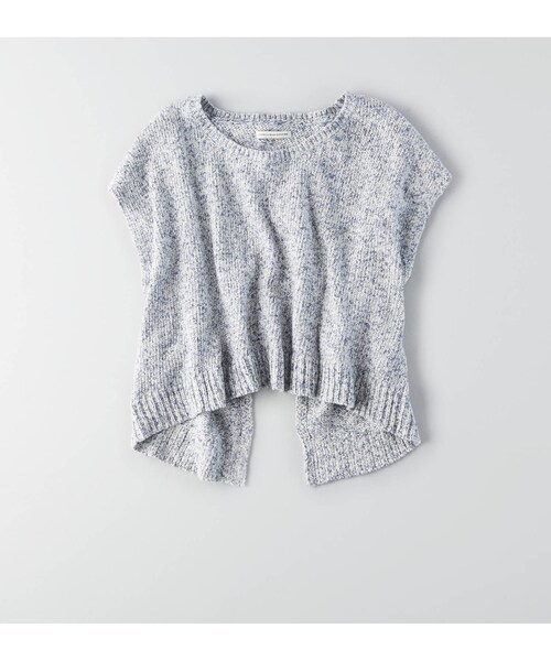 American Eagle（アメリカンイーグル）の「AEOペタルバックセーター（ニット/セーター・レディース・グレー/インディゴ・XXS/XS/S/M/L/XL）」の2枚目の写真