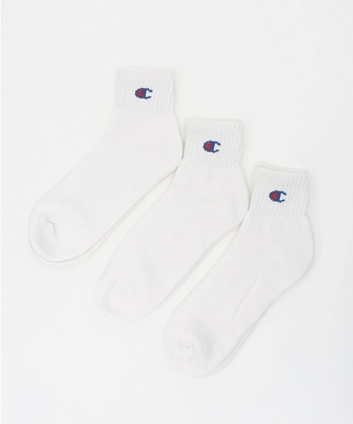Champion（チャンピオン）の「ユニセックス チャンピオン 3足1セット アンクルソックス Champion QUARTER LENGTH SOCKS 3P CMSCH201（ソックス/靴下・レディース・ホワイト/ブラック/グレー/マルチ・SMALL/MEDIUM）」の2枚目の写真