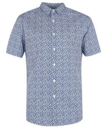 TOPMAN | Blue Jigsaw Print Short Sleeve Shirt(シャツ/ブラウス)