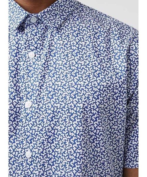 TOPMAN（トップマン）の「Blue Jigsaw Print Short Sleeve Shirt（シャツ/ブラウス・メンズ・Blue・XXS/XS/S/M/L/XL/XXL）」の4枚目の写真