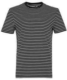 TOPMAN | Black and White Stripe Slim Fit T-Shirt(Tシャツ/カットソー)