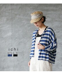 ichi | ICHI(イチ) しわ加工ボーダードルマンカーディガン(カーディガン/ボレロ)