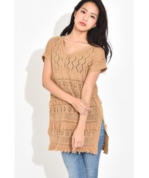 LOSICARIE | すかし編みノースリニットベスト(トップス)