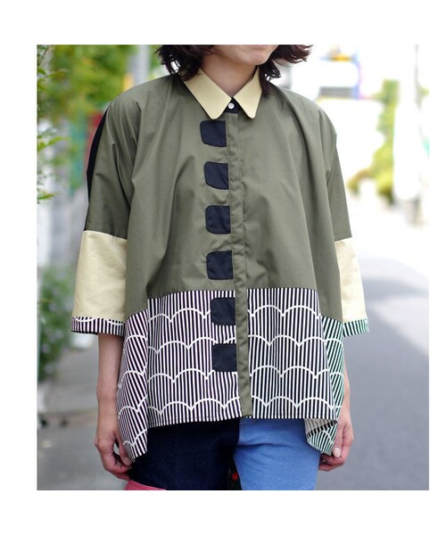 NIRAME.CO（ニラメッコ）の「風船しゃつ カーキ（シャツ/ブラウス・レディース・その他）」の7枚目の写真