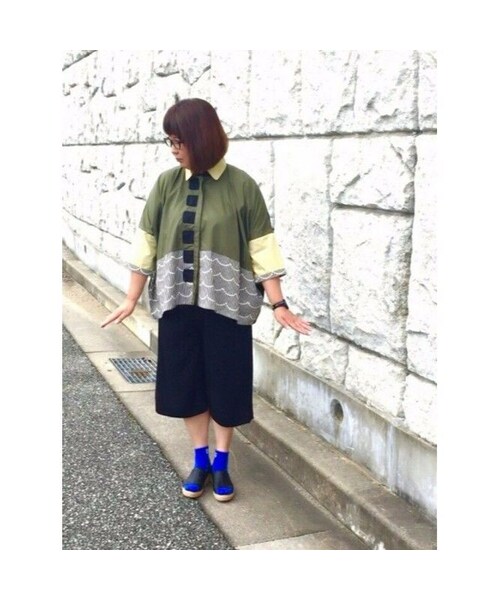 NIRAME.CO（ニラメッコ）の「風船しゃつ カーキ（シャツ/ブラウス・レディース・その他）」の4枚目の写真