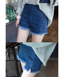 Miamasvin | カットオフハイウエストデニムショートパンツ(その他)