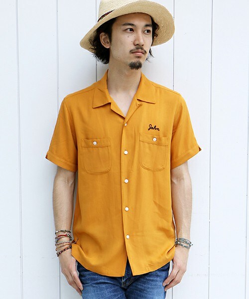 よ 70's レーヨン ボーリングシャツ STYLE EYES（スタイルアイズ） ボーリングシャツ Don 開襟シャツ 日本